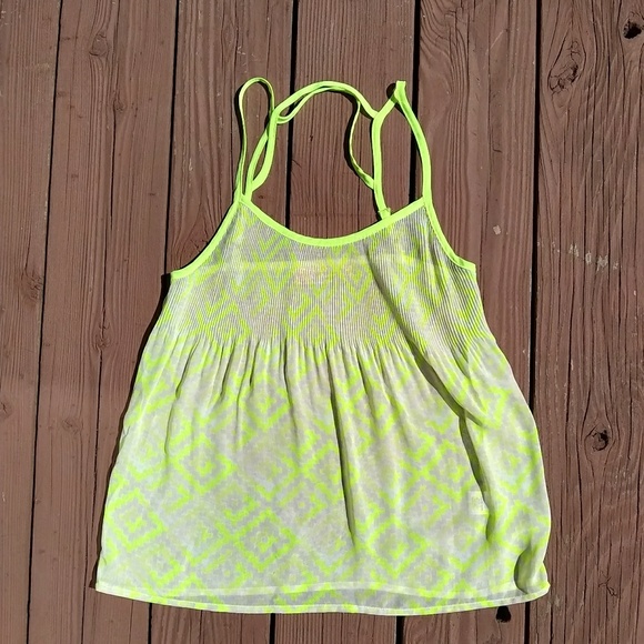 Vera Wang neon yellow crossback top size small - Picture 2 of 2